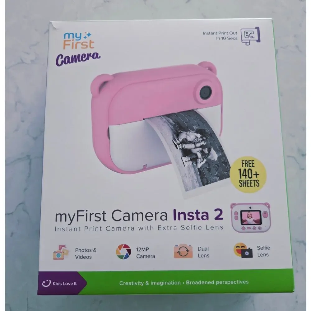 myFirst Camera Insta2 Starter Bundel! Color: Pink ( Prints Black & White Photos)